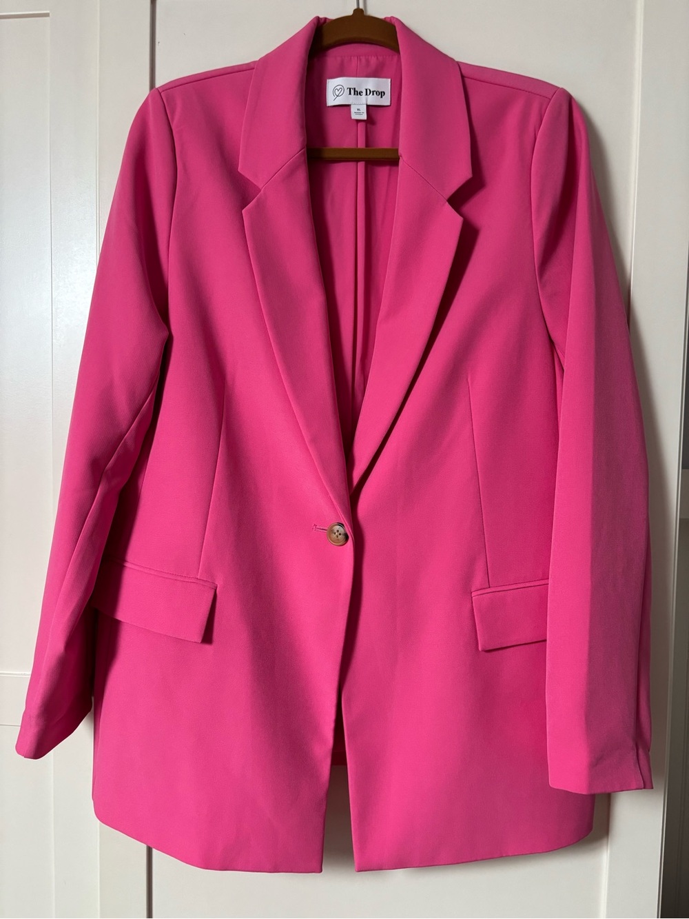 The Drop Women's Fuchsia Single-Button Blazer